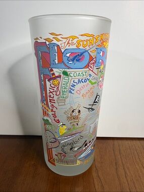 Catstudio Colorful Florida State Souvenir Frosted Glass Tumbler